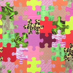 Puzzle Print Spandex Fabric