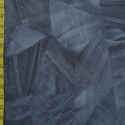 Denim Look Print Spandex Fabric