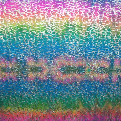 Holographic Ombre Web Pattern Spandex Fabric