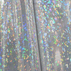Solid Color Holographic Shattered Glass Spandex Fabric