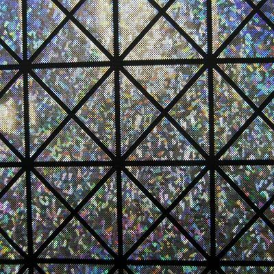 Holographic Square Pattern Spandex Fabric - Shattered Glass Design