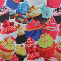 Cupcakes Patterned Mesh Fabric