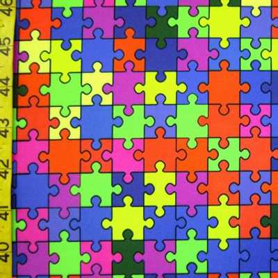 Puzzle Print Spandex Fabric
