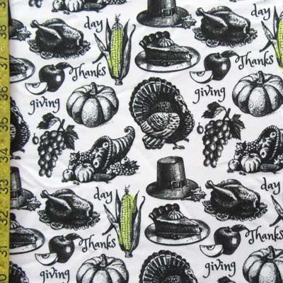 Thanksgiving Harvest Patterned Fabric Collection