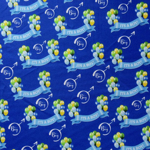Gender Reveal Printed Spandex Fabric