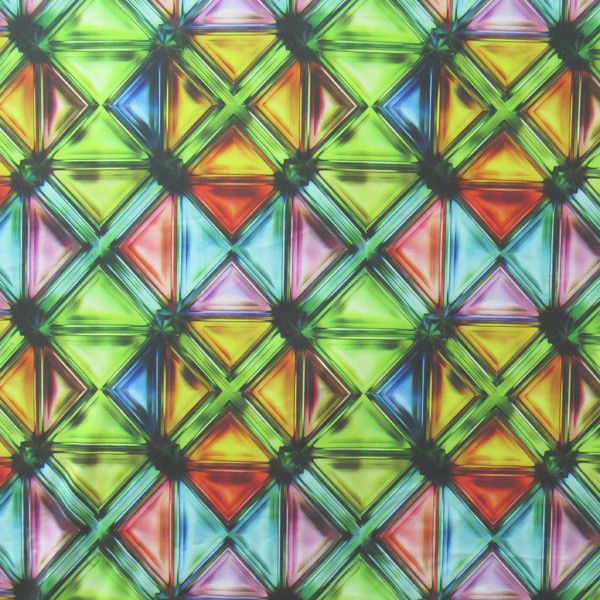 Premium Printed Mesh Fabric with Unique Geometric Patterns