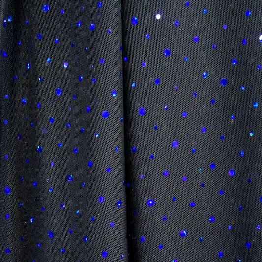 Foil Dot Mesh Fabric with Glitter Finish