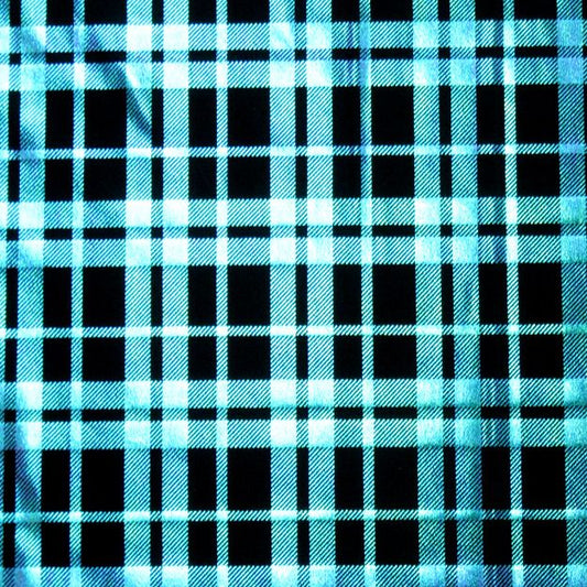 Plaid Stretch Cotton Blend Flannel Fabric - 97% Cotton 3% Spandex - Midweight Brushed Finish