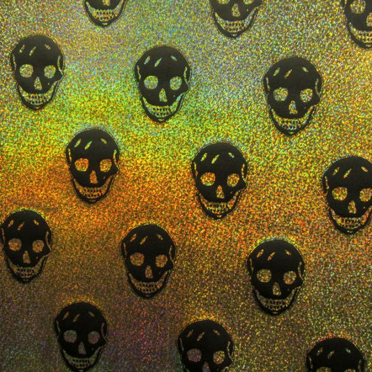 Holographic Skulls Pattern Spandex Fabric