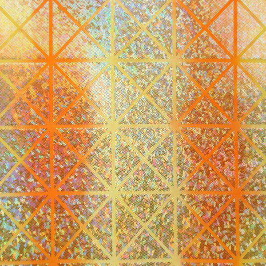 Holographic Square Pattern Spandex Fabric - Shattered Glass Design
