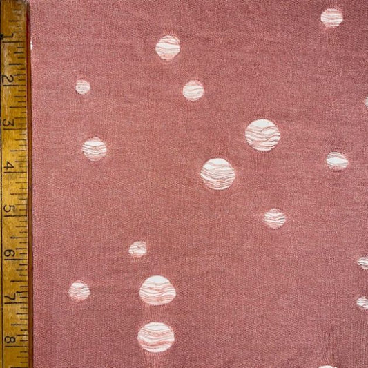 Distressed Poly Knit Fabric - Lightweight Breathable Synthetic Textile