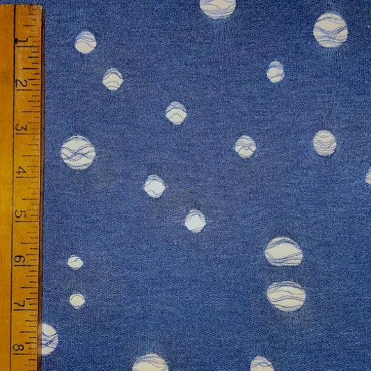 Distressed Poly Knit Fabric - Lightweight Breathable Synthetic Textile