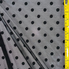 Premium Polka Dot Patterned Mesh Fabric