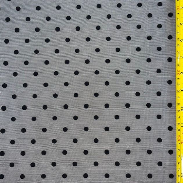Polka Dot Mesh Mini Dress with Sheer Overlay
