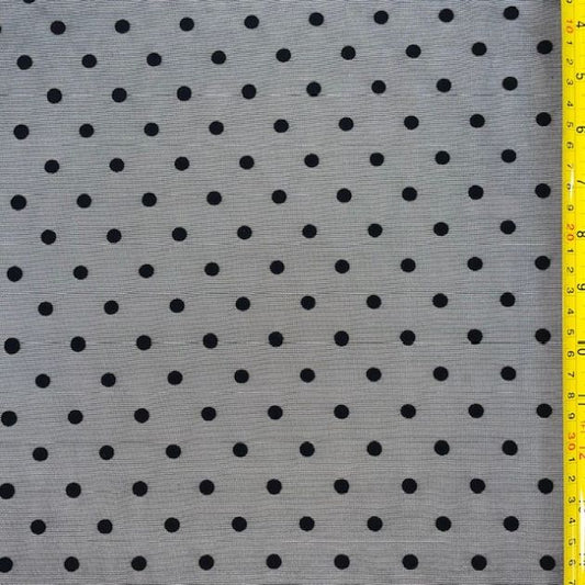 Polka Dot Mesh Mini Dress with Sheer Overlay