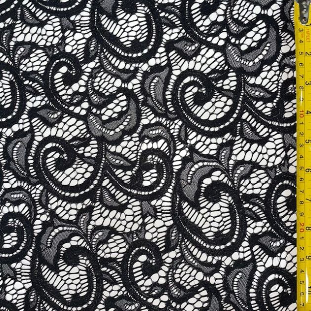 Stretch Paisley Lace Fabric - LG50163