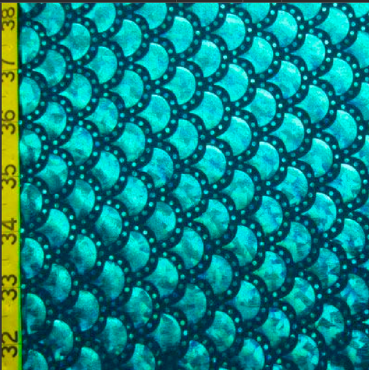 Holographic Mermaid Dot Pattern Spandex Fabric