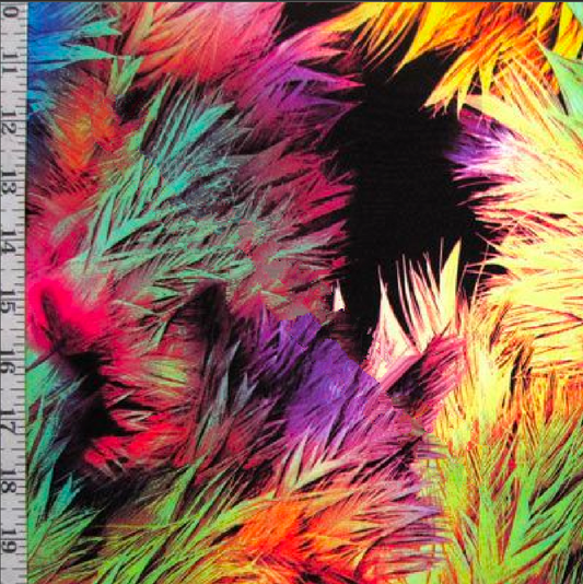 Feather Print Spandex Fabric
