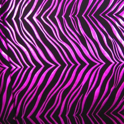 Metallic Zebra Print Fabric - Black and Silver