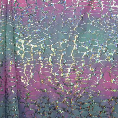 Holographic Ombre Web Pattern Spandex Fabric