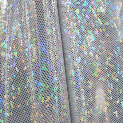 Solid Color Holographic Shattered Glass Spandex Fabric