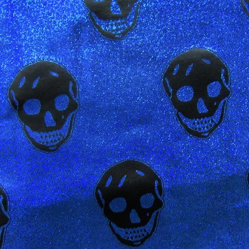 Holographic Skulls Pattern Spandex Fabric