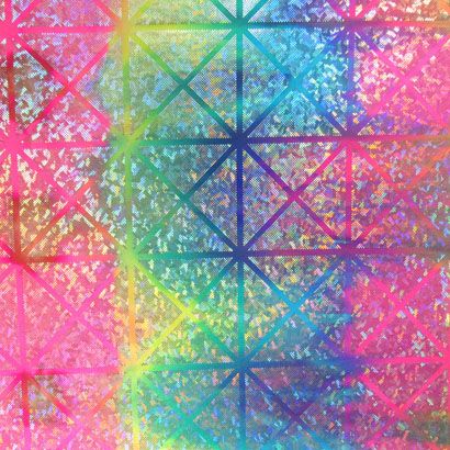 Holographic Square Pattern Spandex Fabric - Shattered Glass Design