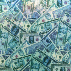 Holographic Money Print Fabric - 4-Way Stretch Spandex Blend