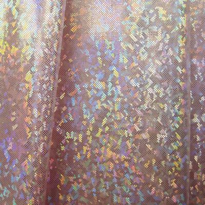 Solid Color Holographic Shattered Glass Spandex Fabric