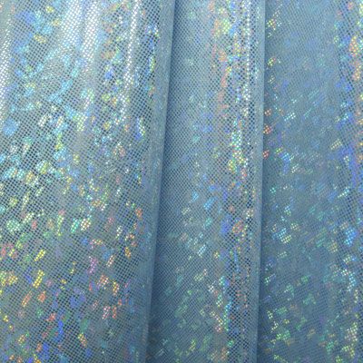 Solid Color Holographic Shattered Glass Spandex Fabric