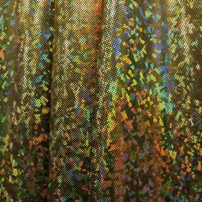 Solid Color Holographic Shattered Glass Spandex Fabric