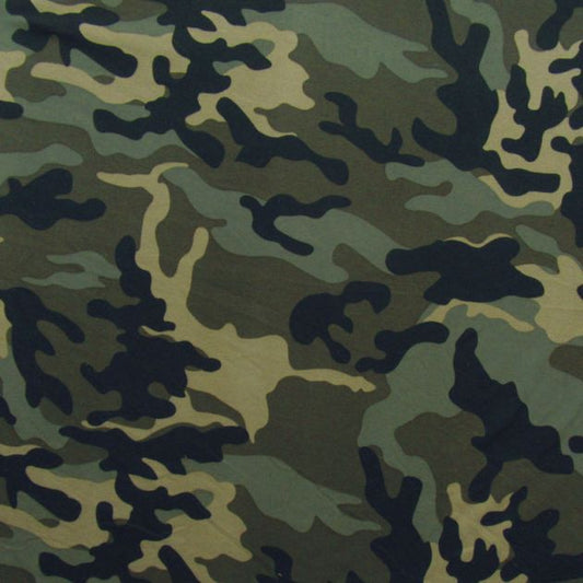 Camo Print ITY Jersey Fabric