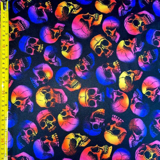 Rainbow Skulls Multi-Pattern Fabric Collection