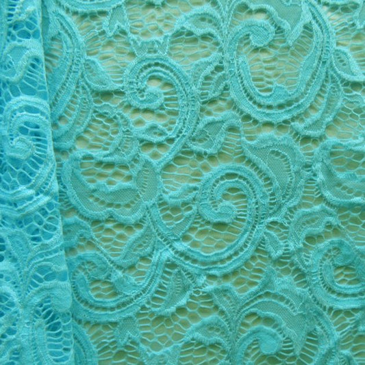 Intricate Floral Paisley Patterned Lace Fabric