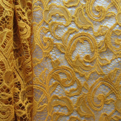 Intricate Floral Paisley Patterned Lace Fabric