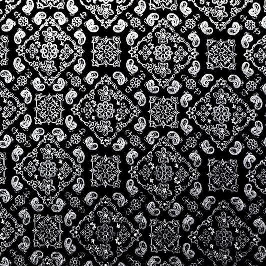 Metallic Bandana Print Spandex Fabric